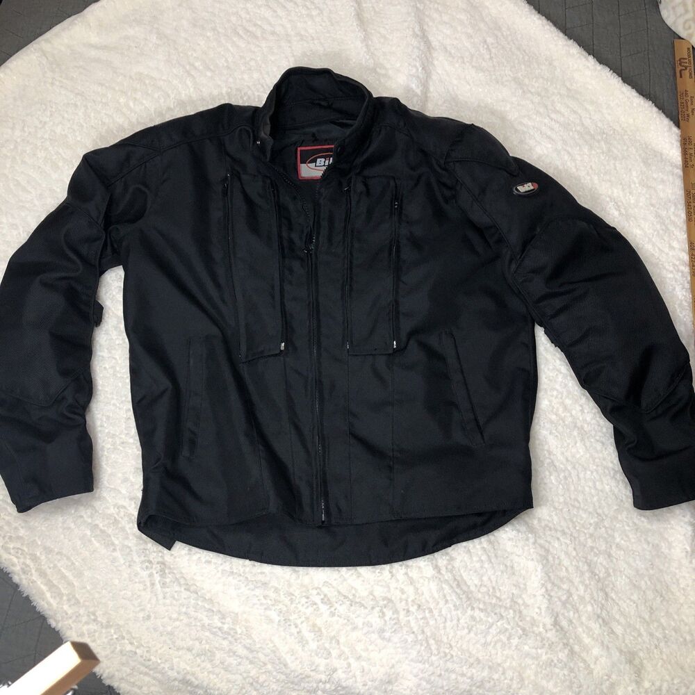 Bilt Men’s Black  Protective Padding Motorcycle Armor Jacket Sz L -missing Liner